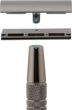 Safety Razor Scheermes + 20 Scheermesjes - Aluminium - Antraciet - Double Blade -Lichaamsverzorging Winkel 786x1200 12