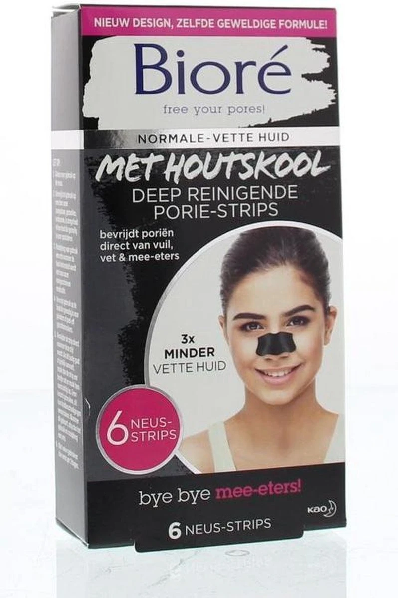 Biore Met Houtskool Neusstrips - 6 Stuks 5 Biore Met Houtskool Neusstrips - 6 Stuks - Afbeelding 3