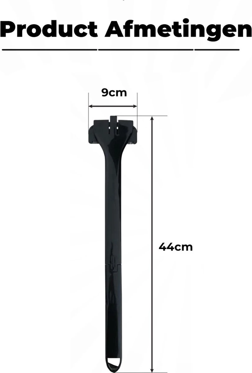 JUST23 Back Shaver - Rug Scheermes - Rughaar Verwijderaar - Rug Scheren - Inklapbaar - Incl. Schoonmaak Borstel 7 JUST23 Back Shaver - Rug Scheermes - Rughaar Verwijderaar - Rug Scheren - Inklapbaar - Incl. Schoonmaak Borstel - Afbeelding 5