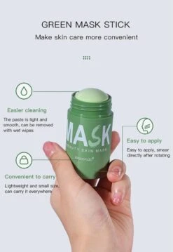 Merkloos Green Mask Stick - Huidverzorging - Gezichtsmasker - Kleimasker - Mee Eters & Acne Verwijderen - Acne Verzorging - Vette Huid - Mee-eter Verwijderaar - Poriën Reiniger -Blackhead - Verzachtend -Verkoelend - Dermatologisch Getest 19 Merkloos Green Mask Stick - Huidverzorging - Gezichtsmasker - Kleimasker - Mee Eters & Acne Verwijderen - Acne Verzorging - Vette Huid - Mee-eter Verwijderaar - Poriën Reiniger -Blackhead - Verzachtend -Verkoelend - Dermatologisch Getest -Lichaamsverzorging Winkel 826x1200 2