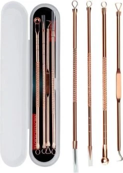 Lashes & Beauty By Patricia Mee-eters Verwijderen - Blackhead Remover - Puistjes - Professionele Kit - 4 Luxe Puisten Lepels - Mee Eter Lepel - Acne Set - Rose -Lichaamsverzorging Winkel 853x1200 2