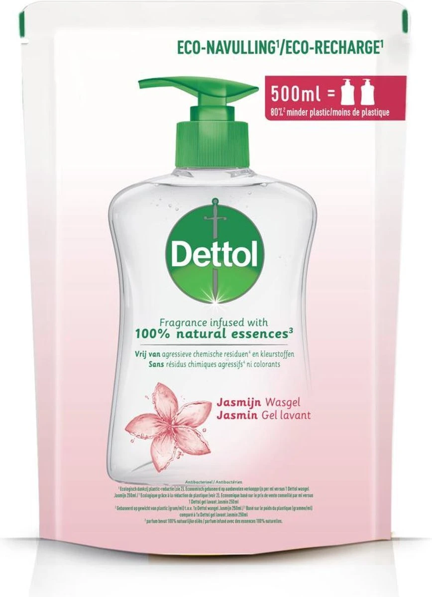 Dettol - Handzeep Navulling - Antibacterieel - Jasmijn - 100% Natuurlijke Oliën - 2 X 500ml 4 Dettol - Handzeep Navulling - Antibacterieel - Jasmijn - 100% Natuurlijke Oliën - 2 X 500ml - Afbeelding 2