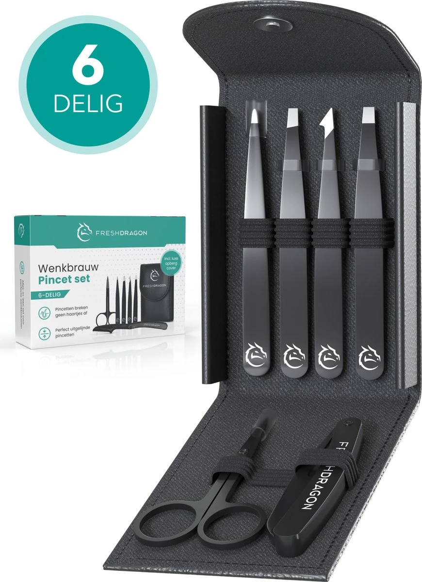 FreshDragon Pincet Epileer Set - Met Wenkbrauw Schaartje En Mesje - Tweezer 3 FreshDragon Pincet Epileer Set - Met Wenkbrauw Schaartje En Mesje - Tweezer