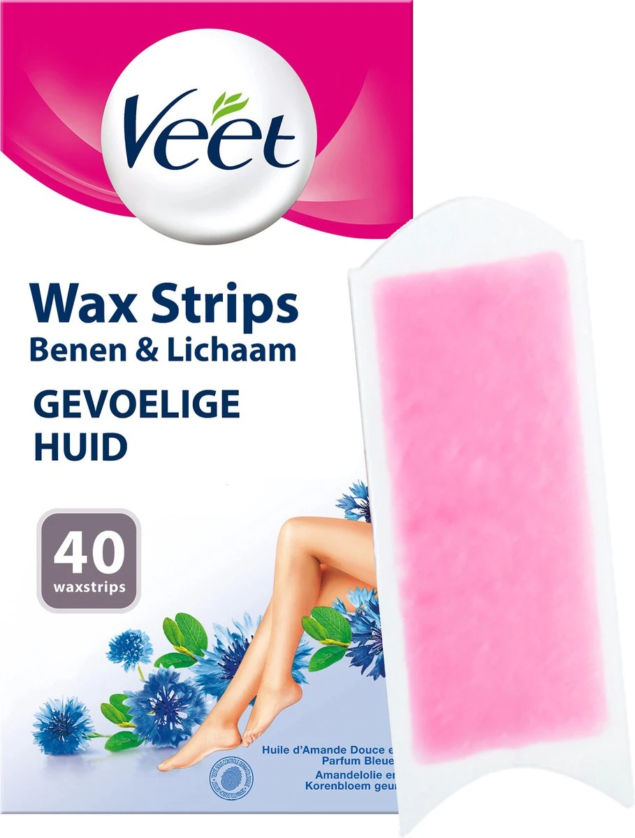 Veet - Ontharingsstrips - Benen & Lichaam - Gevoelige Huid - Easy-Gelwax - 40 Stuks 3 Veet - Ontharingsstrips - Benen & Lichaam - Gevoelige Huid - Easy-Gelwax - 40 Stuks