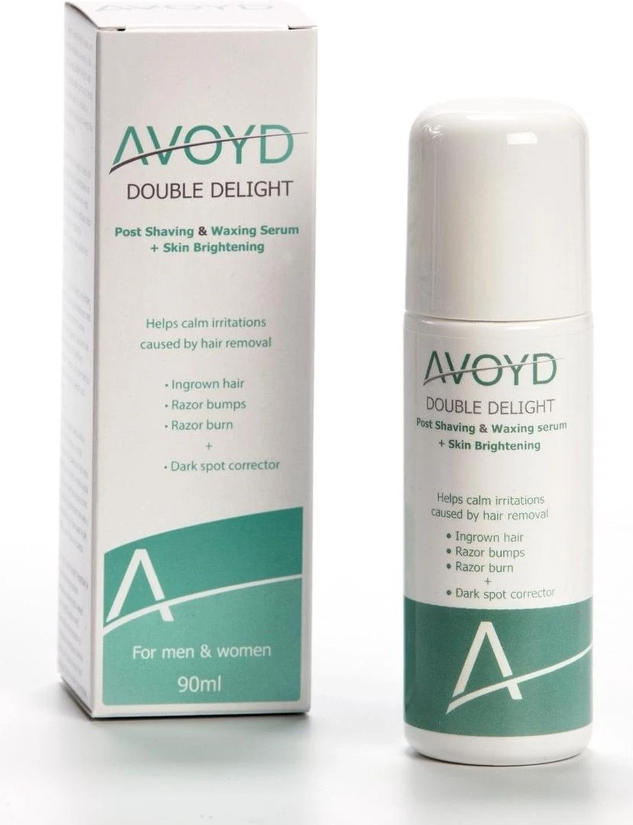 Avoyd Double Delight 90ml - Voorkomt En Verhelpt Ingegroeide Haartjes, Scheerirritatie En Scheerbultjes. Daarnaast Reduceert Het Pigmentvlekjes - Geschikt Voor M/v - 043 3 Avoyd Double Delight 90ml - Voorkomt En Verhelpt Ingegroeide Haartjes, Scheerirritatie En Scheerbultjes. Daarnaast Reduceert Het Pigmentvlekjes - Geschikt Voor M/v - 043