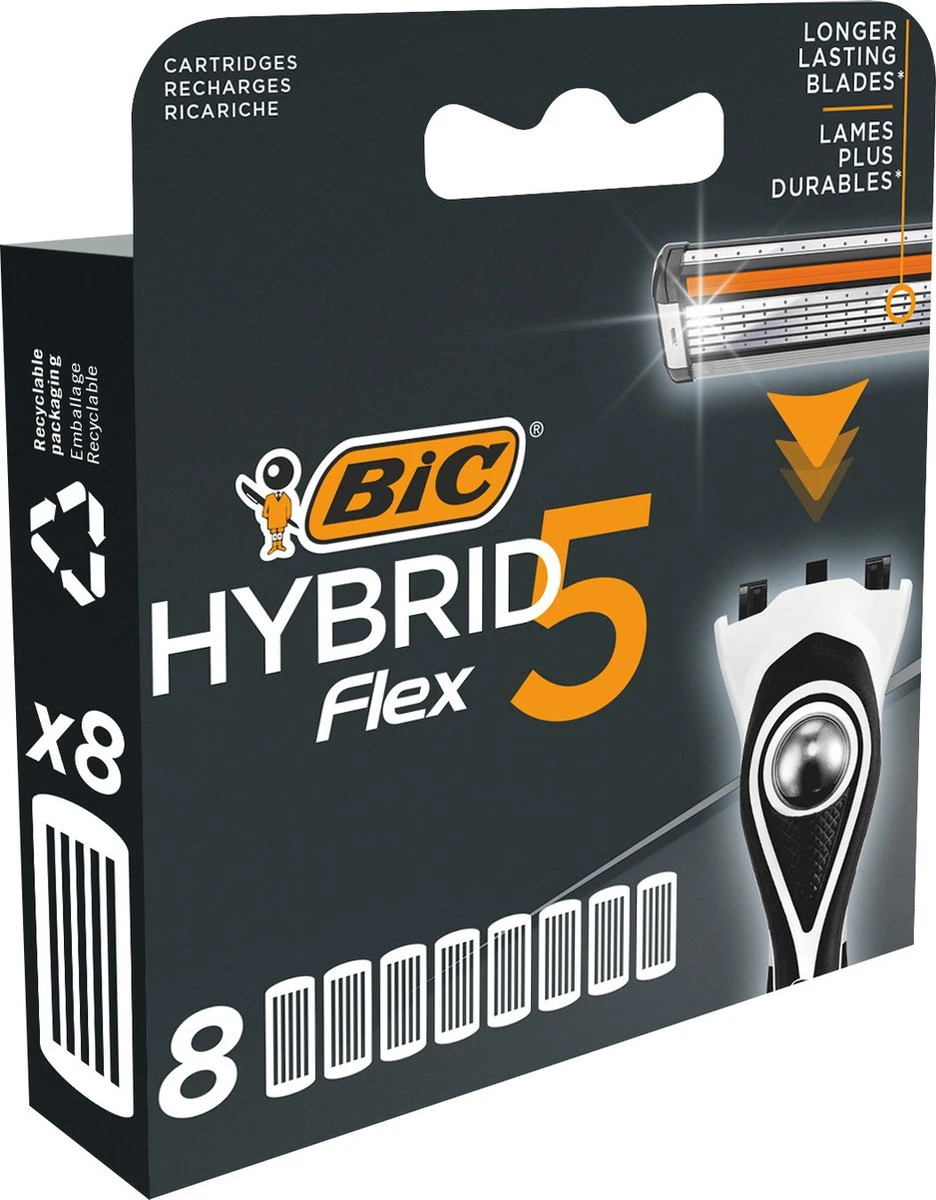 BIC Hybrid 5 Flex Scheermesjes Voor Mannen - Navulverpakking Met 8 Mesjes - Navullingen - Geen Houder 4 BIC Hybrid 5 Flex Scheermesjes Voor Mannen - Navulverpakking Met 8 Mesjes - Navullingen - Geen Houder - Afbeelding 2