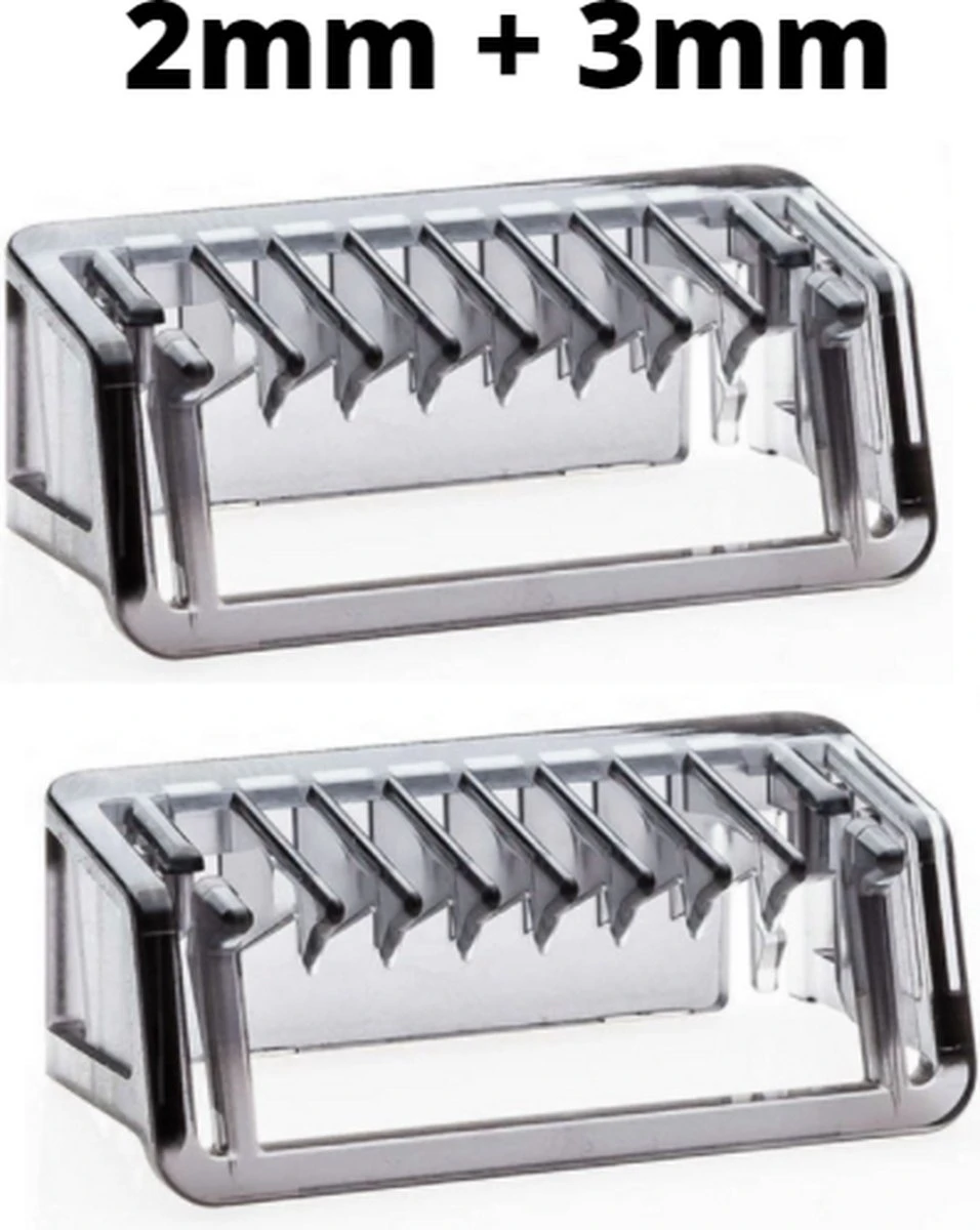 Merkloos Philips Opzetkam Oneblade - 2mm + 3mm - 2 STUKS - Kam Opzetstuk Oneblade Scheerapparaat - Geschikt Voor Philips Zie Type! 3 Merkloos Philips Opzetkam Oneblade - 2mm + 3mm - 2 STUKS - Kam Opzetstuk Oneblade Scheerapparaat - Geschikt Voor Philips Zie Type!