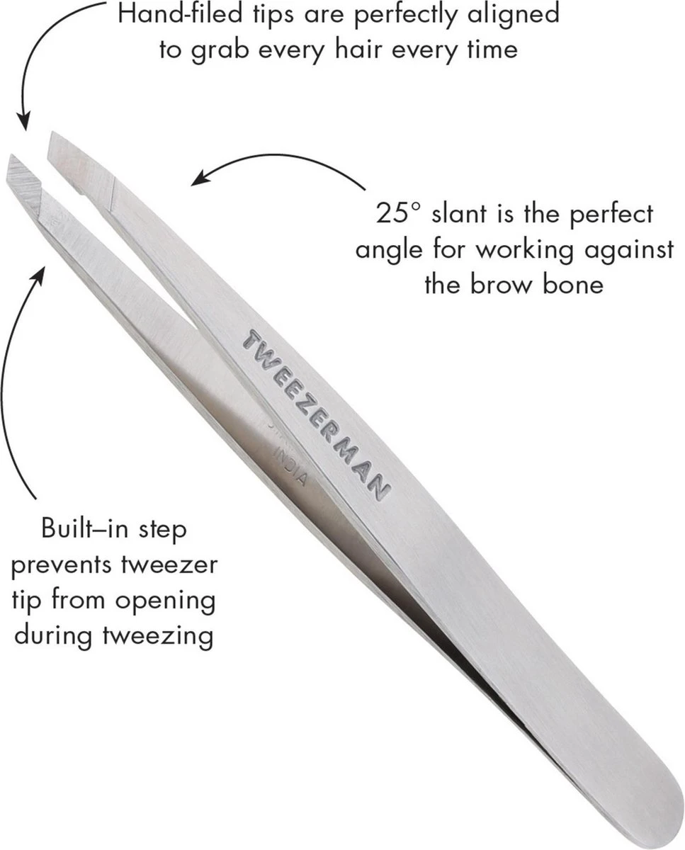 Tweezerman Slant Tweezer RVS Pincet - 1 St 8 Tweezerman Slant Tweezer RVS Pincet - 1 St - Afbeelding 6