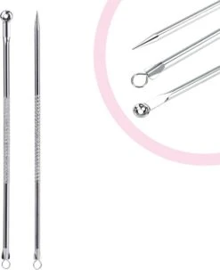 Professionele Comedonenlepel Set - Puistjes Verwijderen - Comedonendrukker - Puisten Verwijderaar - Mee Eter Verwijderaar