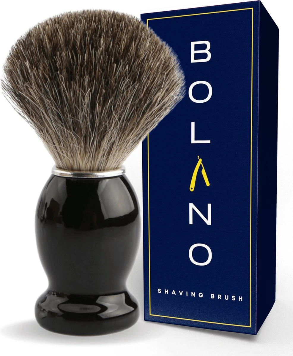 Bolano® Premium Duurzaam Scheerkwast Black Wood - Klassiek Scheerkwast Voor Mannen En Vrouwen - 100% Soepel Haar Voor Een Optimale Verdeling 3 Bolano® Premium Duurzaam Scheerkwast Black Wood - Klassiek Scheerkwast Voor Mannen En Vrouwen - 100% Soepel Haar Voor Een Optimale Verdeling