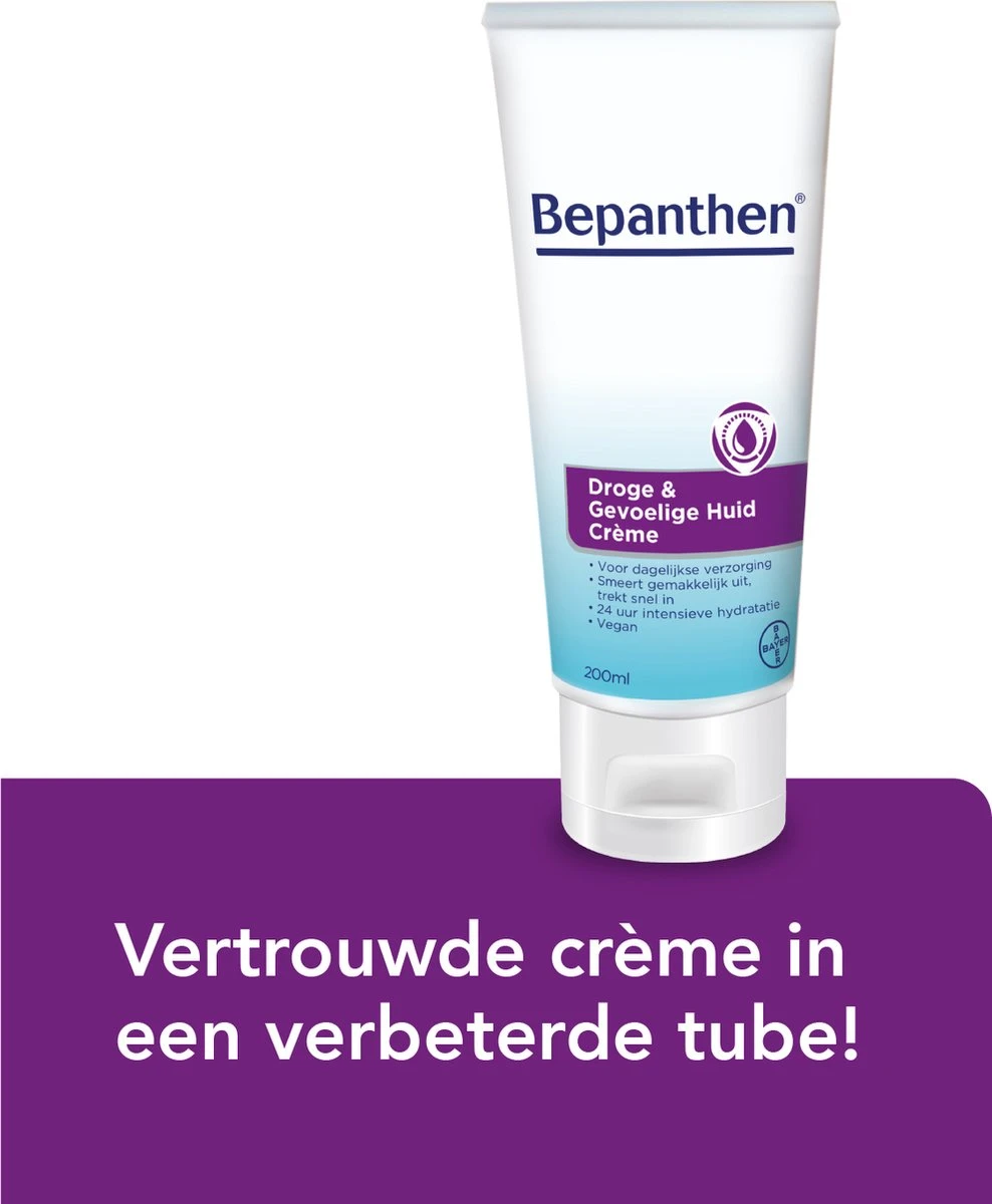 Bepanthen Droge & Gevoelige Huid Creme - Snel Intrekkend En Hydraterend - Met Niacinamide Zonder Parfum - Droge, Gevoelige Huid - 200 Ml 6 Bepanthen Droge & Gevoelige Huid Creme - Snel Intrekkend En Hydraterend - Met Niacinamide Zonder Parfum - Droge, Gevoelige Huid - 200 Ml - Afbeelding 4